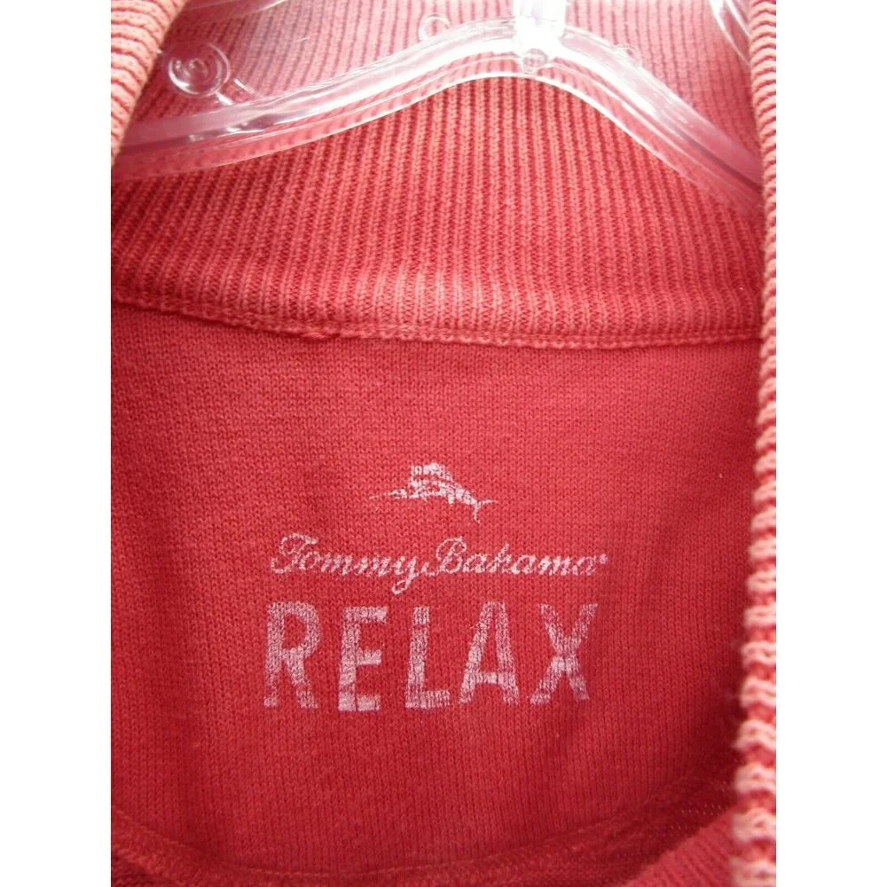 Tommy Bahama Sweater Large Pullover 1/4 Zip Relax Preppy Golf Cotton